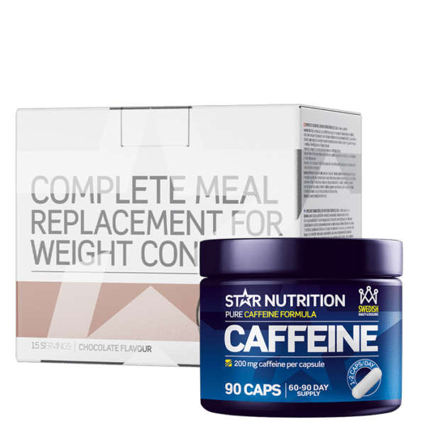 Complete Meal Måltidserstatning vægtkontrol + koffeintabletter 200 mg 90 kapsler